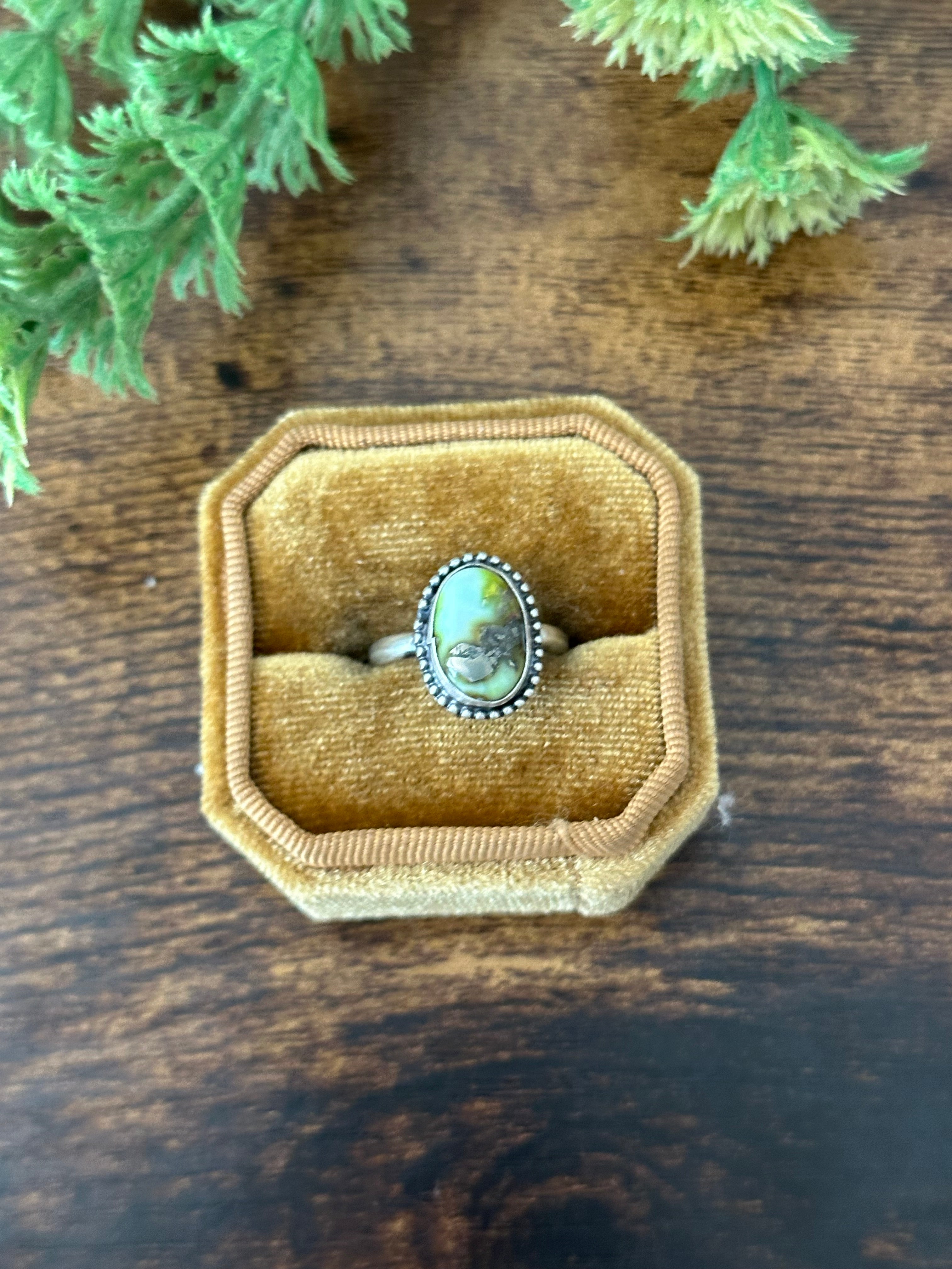 Navajo Handmade Palomino Variscite & Sterling Silver Rings