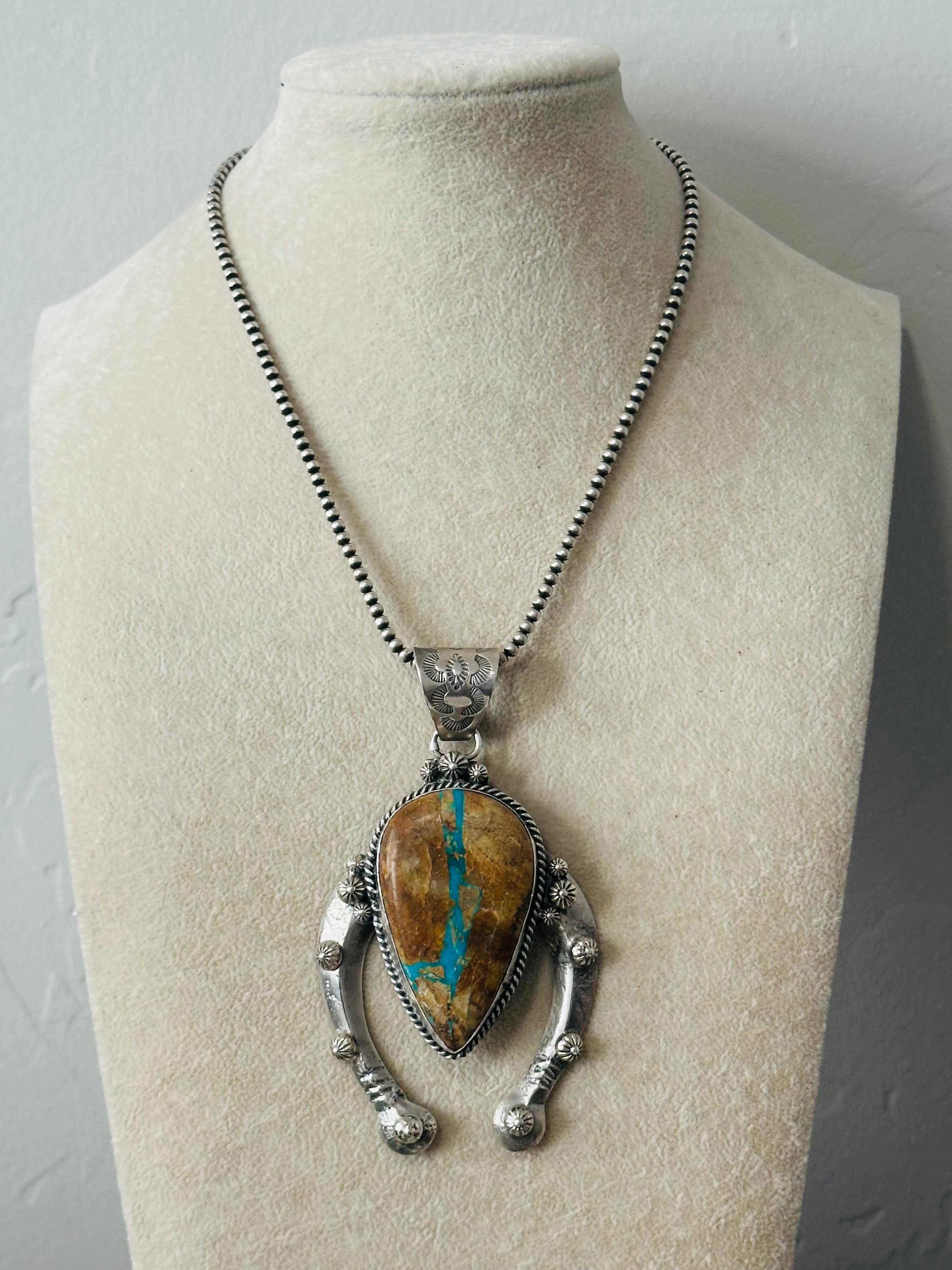 Ned Nez Ribbon Royston Turquoise & Sterling Silver Naja Pendant