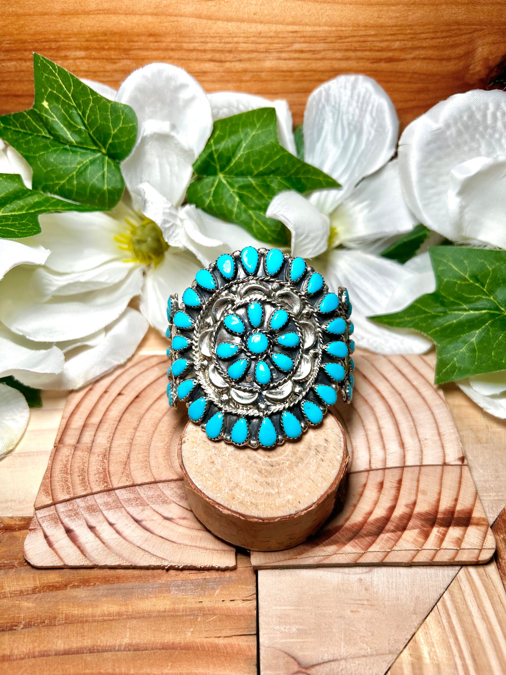 Delia Wauneka Kingman Turquoise  & Sterling Silver Cuff Bracelet