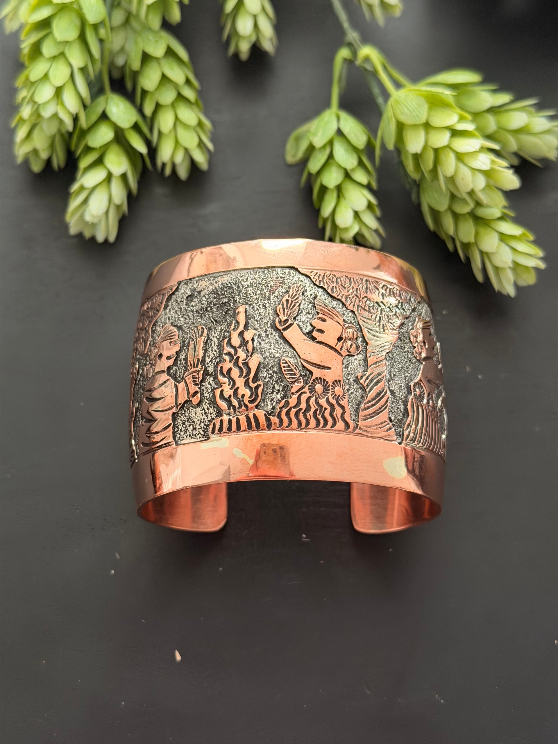Elaine Becenti Copper Story Teller Cuff Bracelet