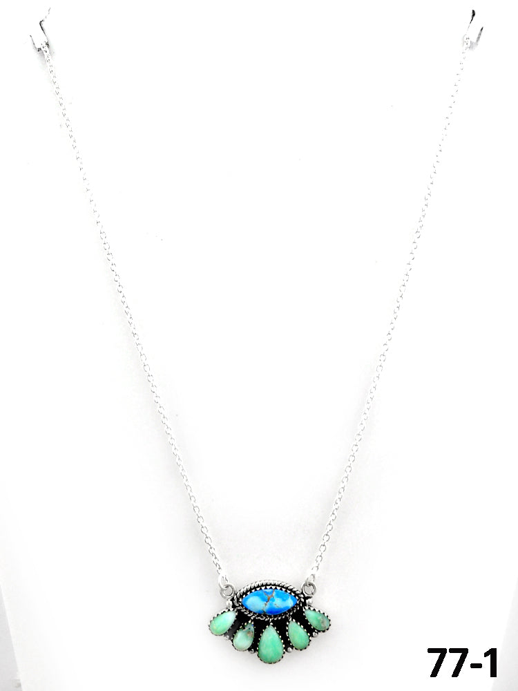 Southwest Made Paloma with Golden Hills Turquoise & Sterling Silver Necklace