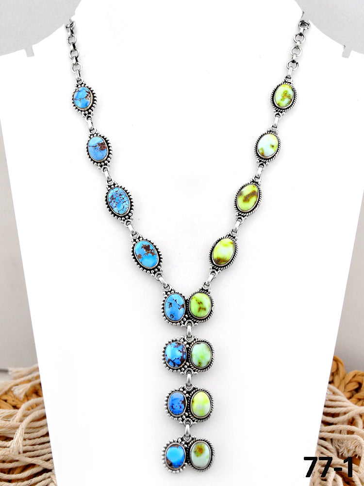 Southwest Handmade Palomino with Golden Hills & Sterling Silver Necklace