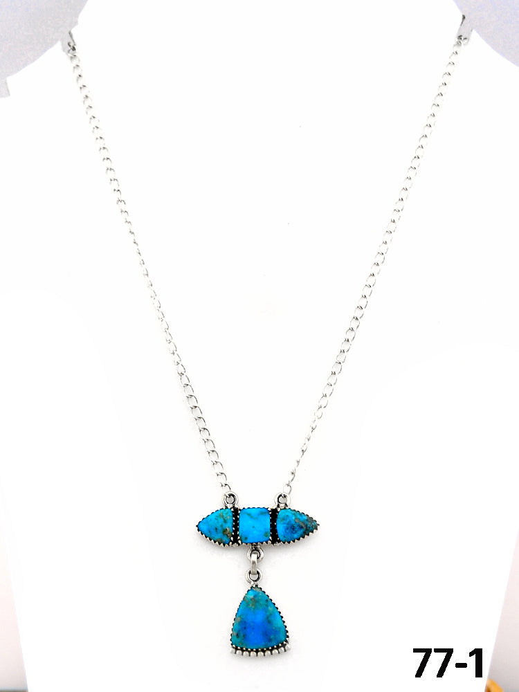 Southwest Made Ithaca Peak Turquoise & Sterling Silver Necklace