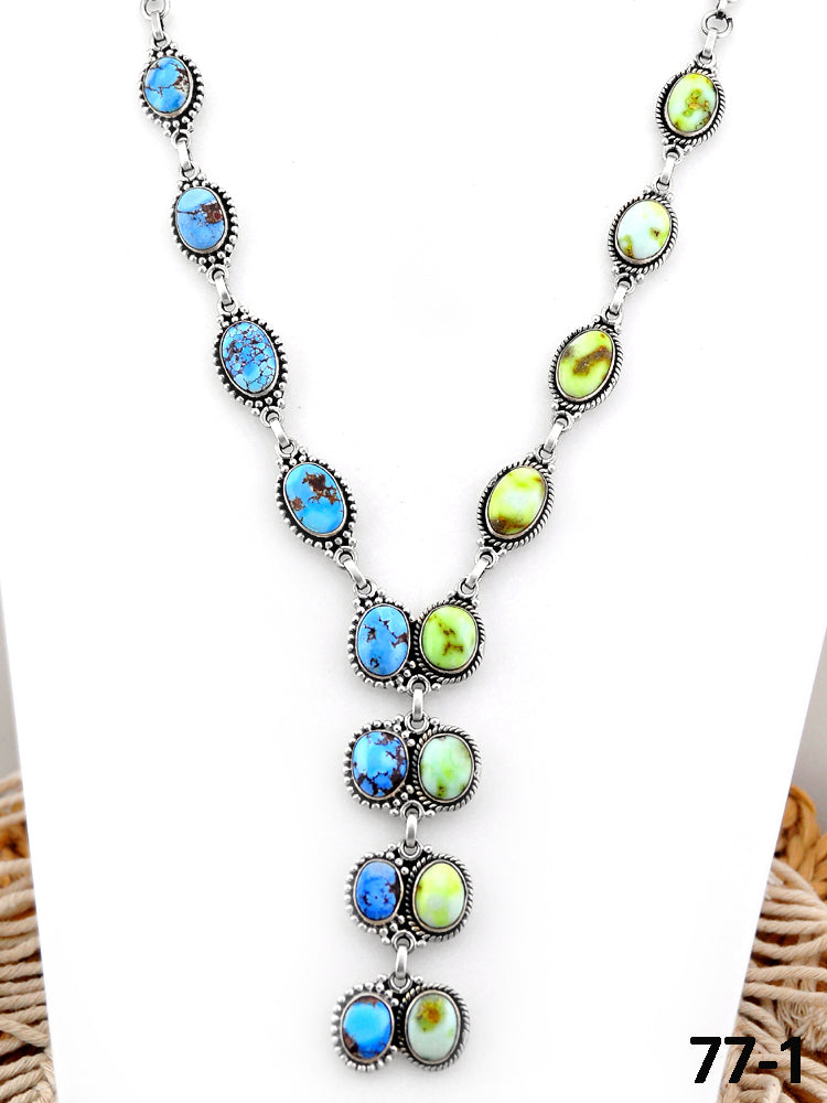 Southwest Handmade Palomino with Golden Hills & Sterling Silver Necklace
