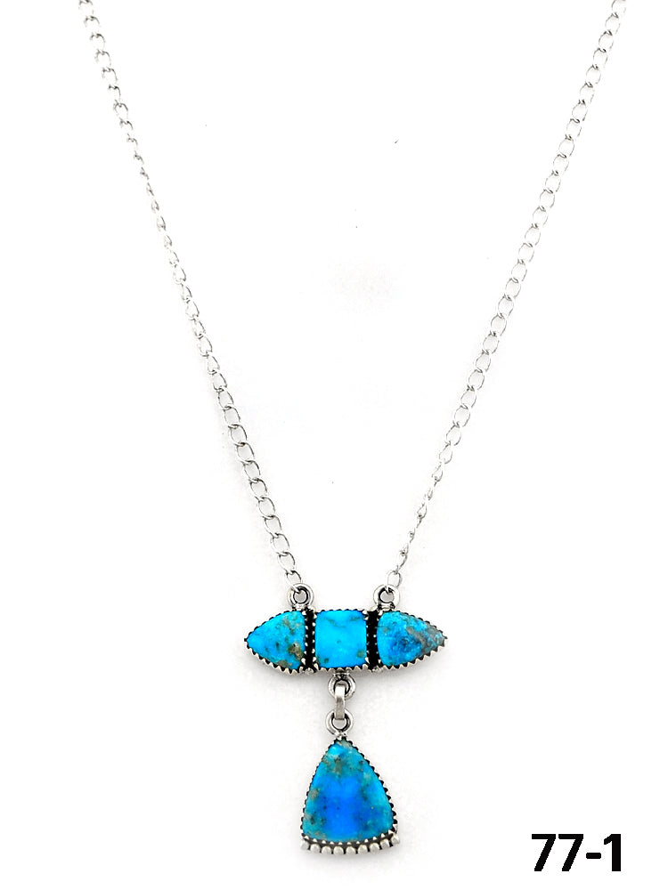 Southwest Made Ithaca Peak Turquoise & Sterling Silver Necklace