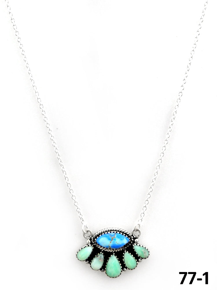 Southwest Made Paloma with Golden Hills Turquoise & Sterling Silver Necklace