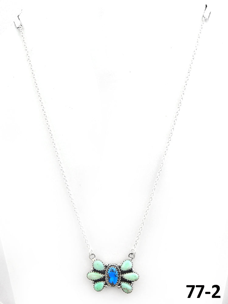 Southwest Made Paloma with Golden Hills Turquoise & Sterling Silver Necklace