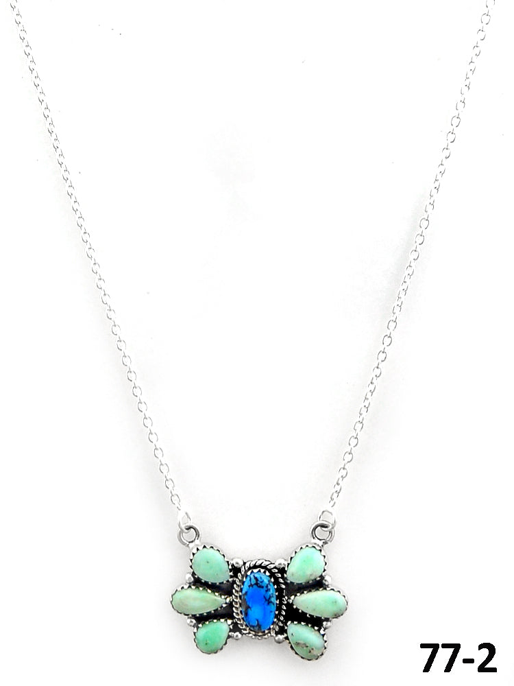 Southwest Made Paloma with Golden Hills Turquoise & Sterling Silver Necklace
