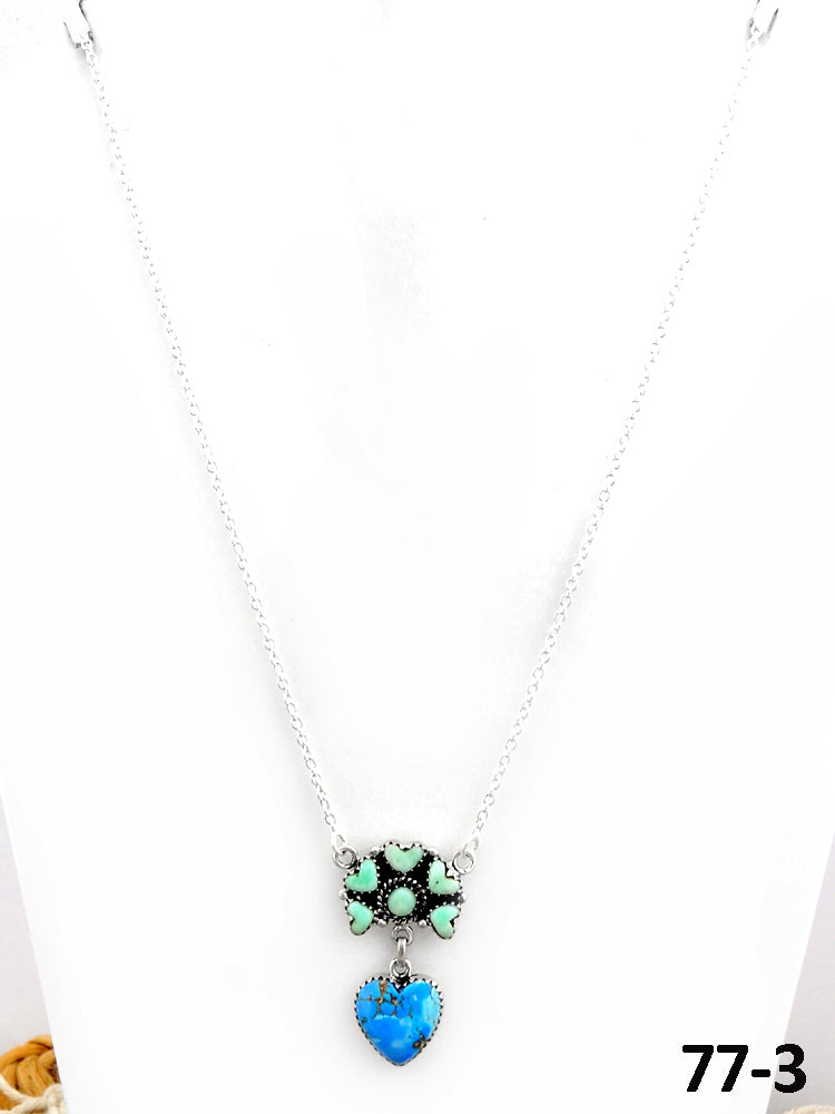 Southwest Made Paloma with Golden Hills Turquoise & Sterling Silver Necklace