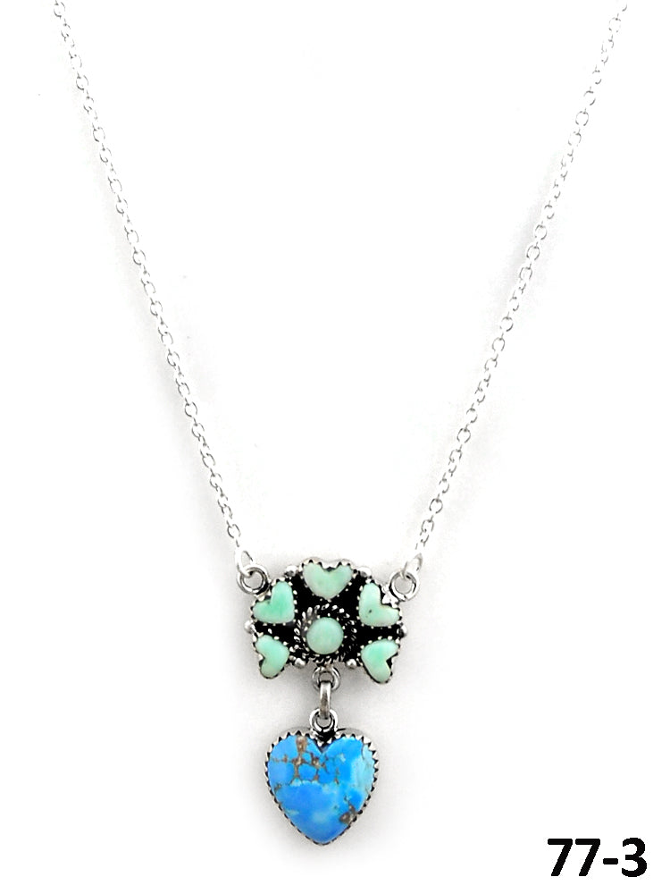 Southwest Made Paloma with Golden Hills Turquoise & Sterling Silver Necklace