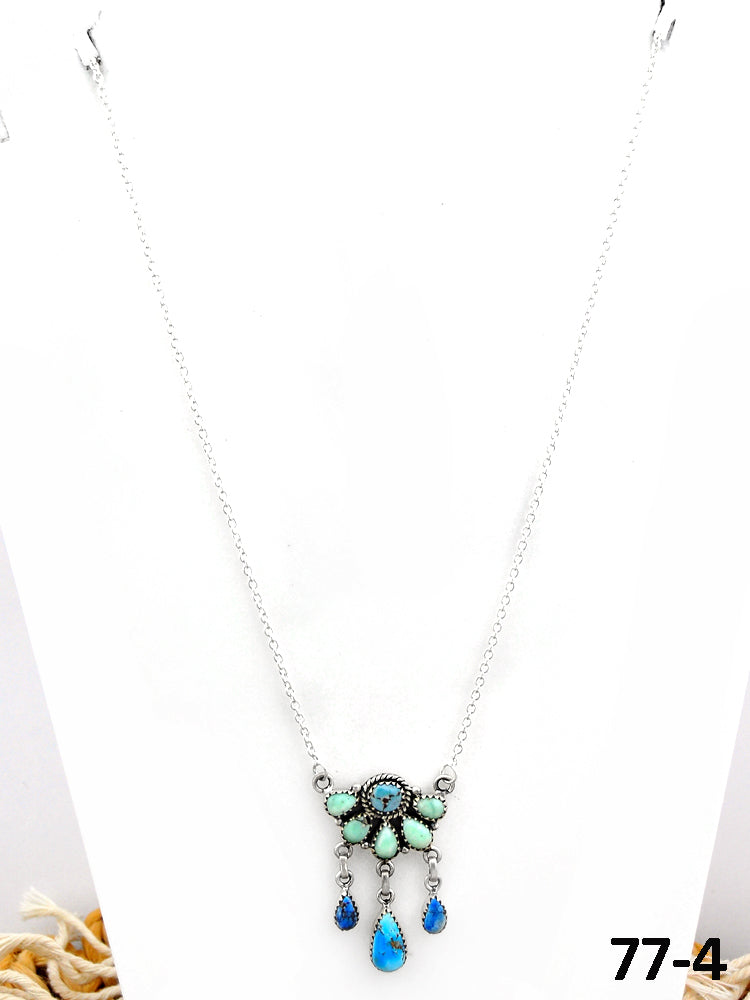 Southwest Made Paloma with Golden Hills Turquoise & Sterling Silver Necklace