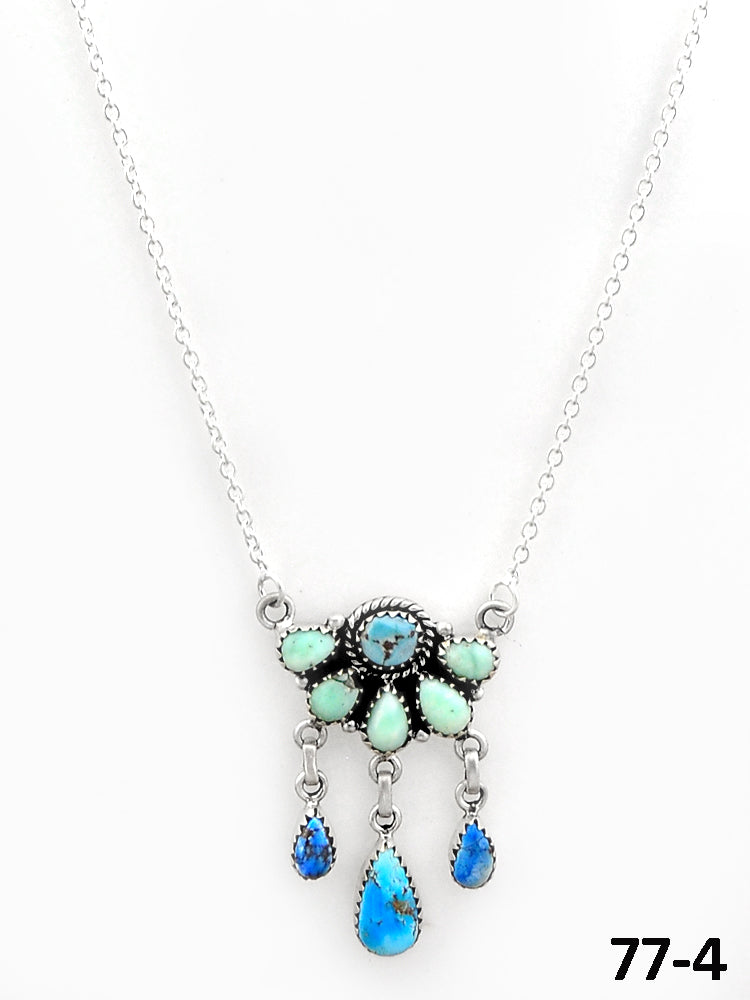 Southwest Made Paloma with Golden Hills Turquoise & Sterling Silver Necklace