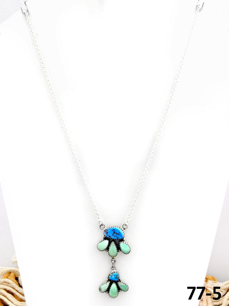 Southwest Made Paloma with Golden Hills Turquoise & Sterling Silver Necklace