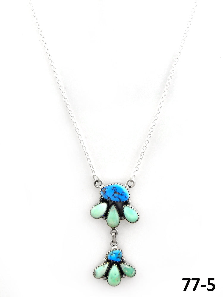Southwest Made Paloma with Golden Hills Turquoise & Sterling Silver Necklace