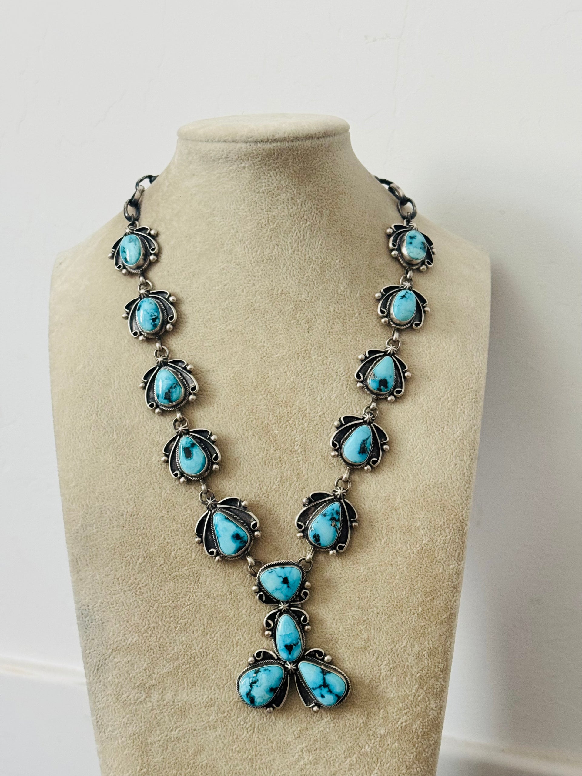 Paul Livingston Blue Ridge Turquoise & Sterling Silver Necklace Set
