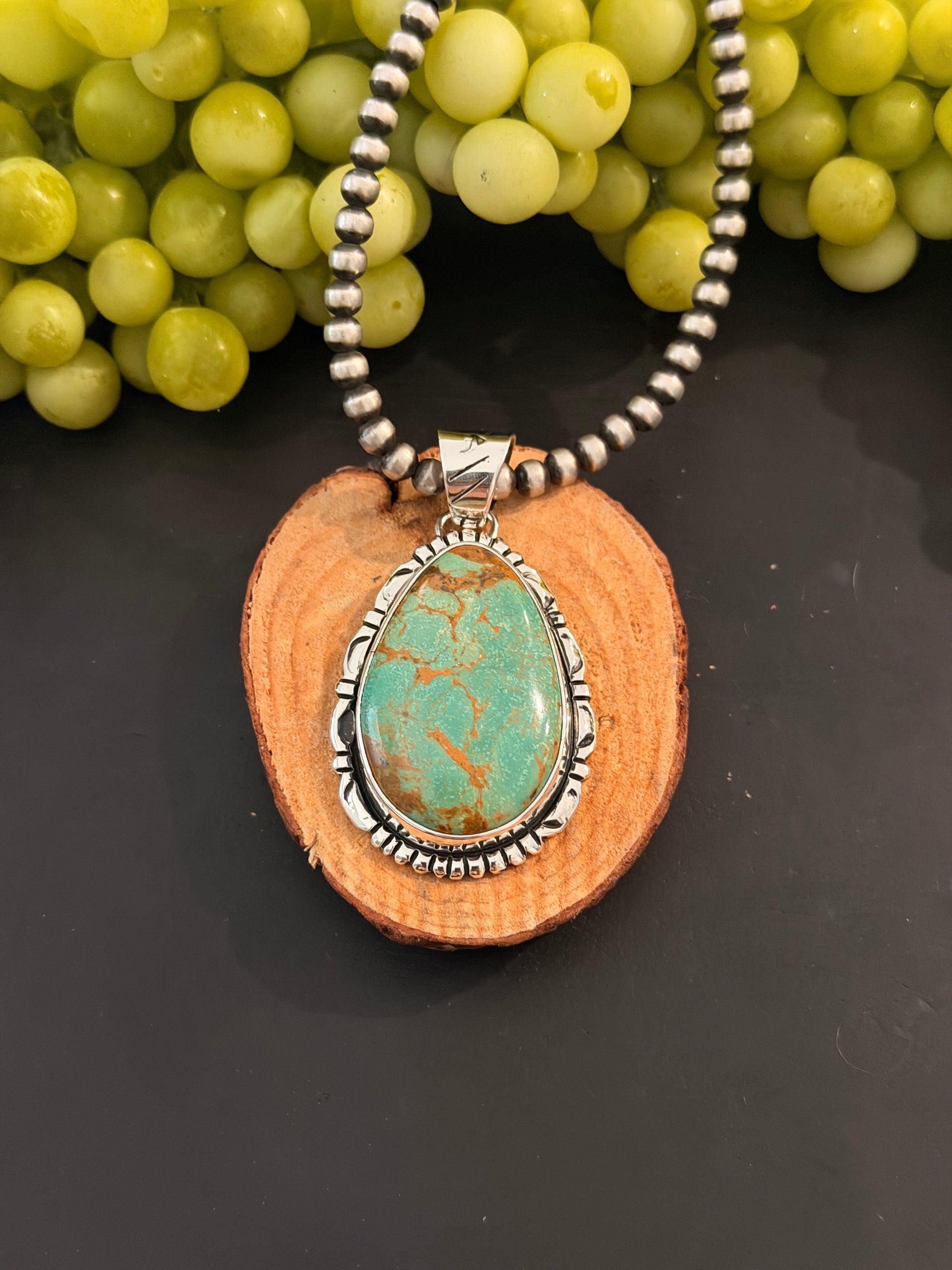 Navajo Made Royston Turquoise & Sterling Silver Pendant