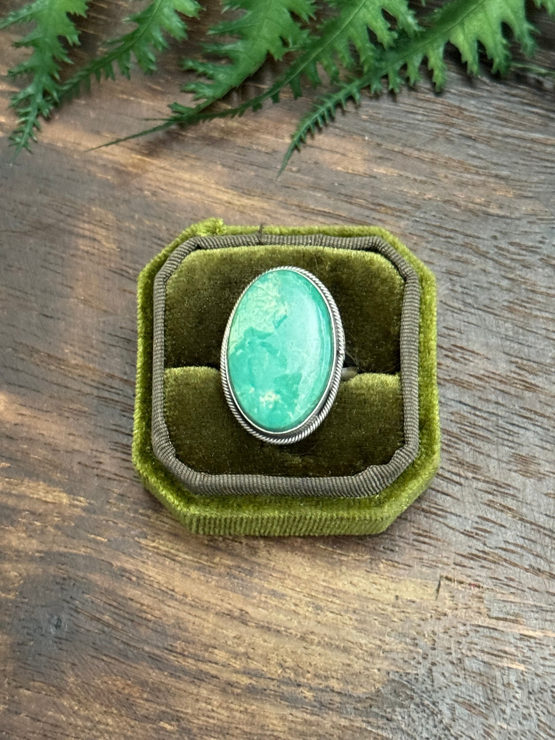 Scott Skeets Royston Turquoise & Sterling Silver Ring Size 10.25