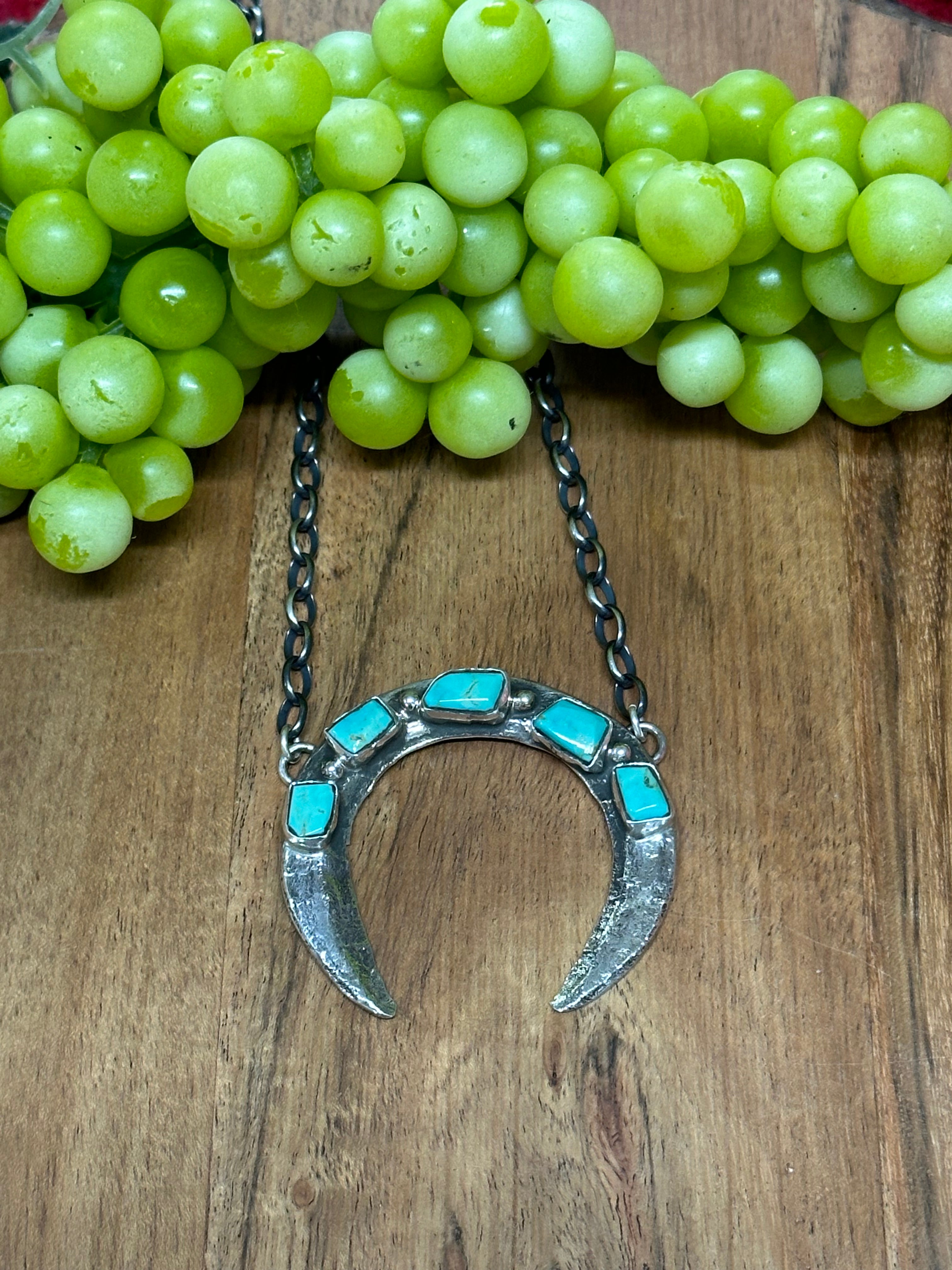 Jude Candalaria Royston Turquoise & Sterling Silver Naja Necklace