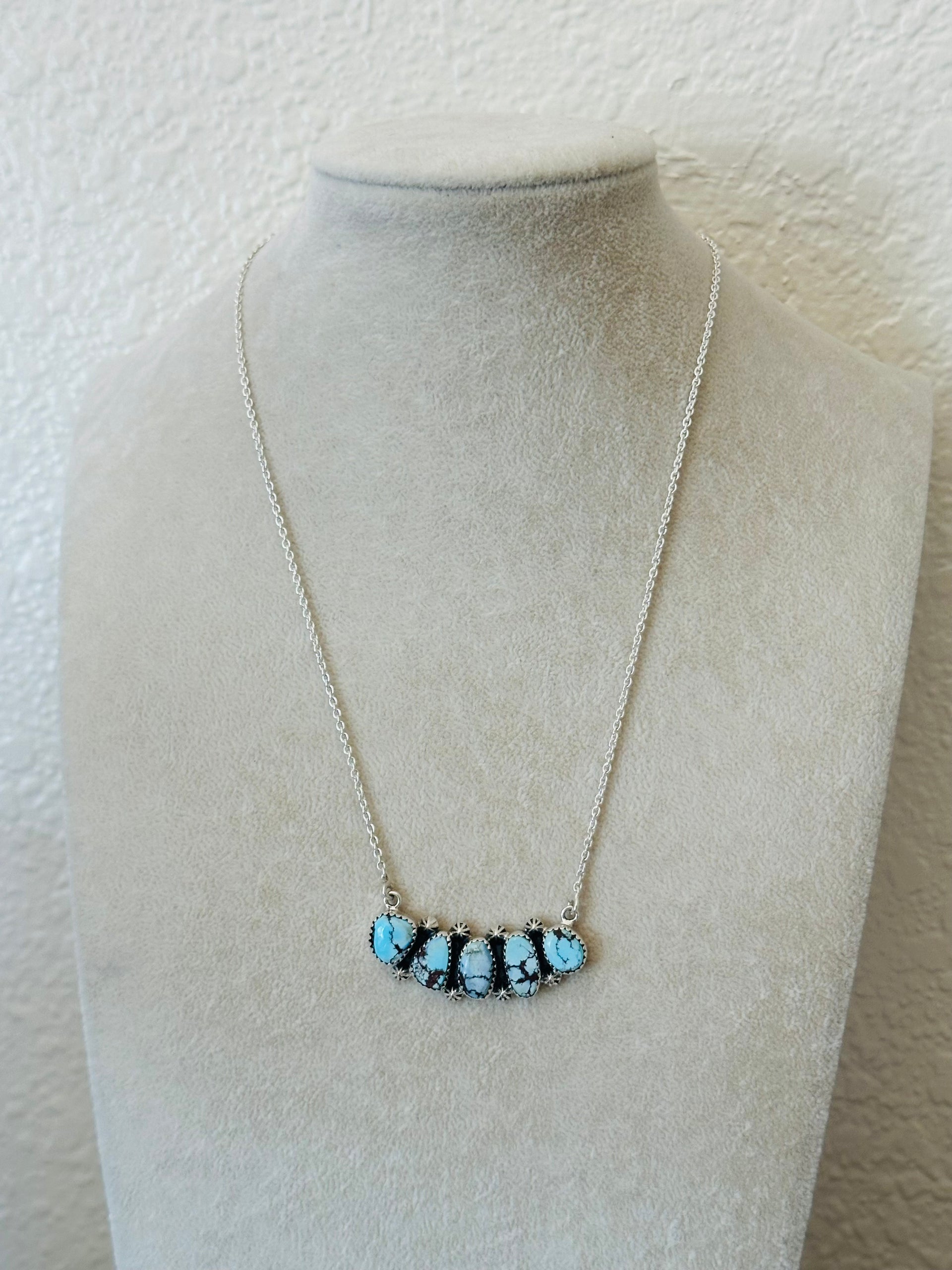 Southwest Handmade Golden Hills Turquoise & Sterling Silver Necklace