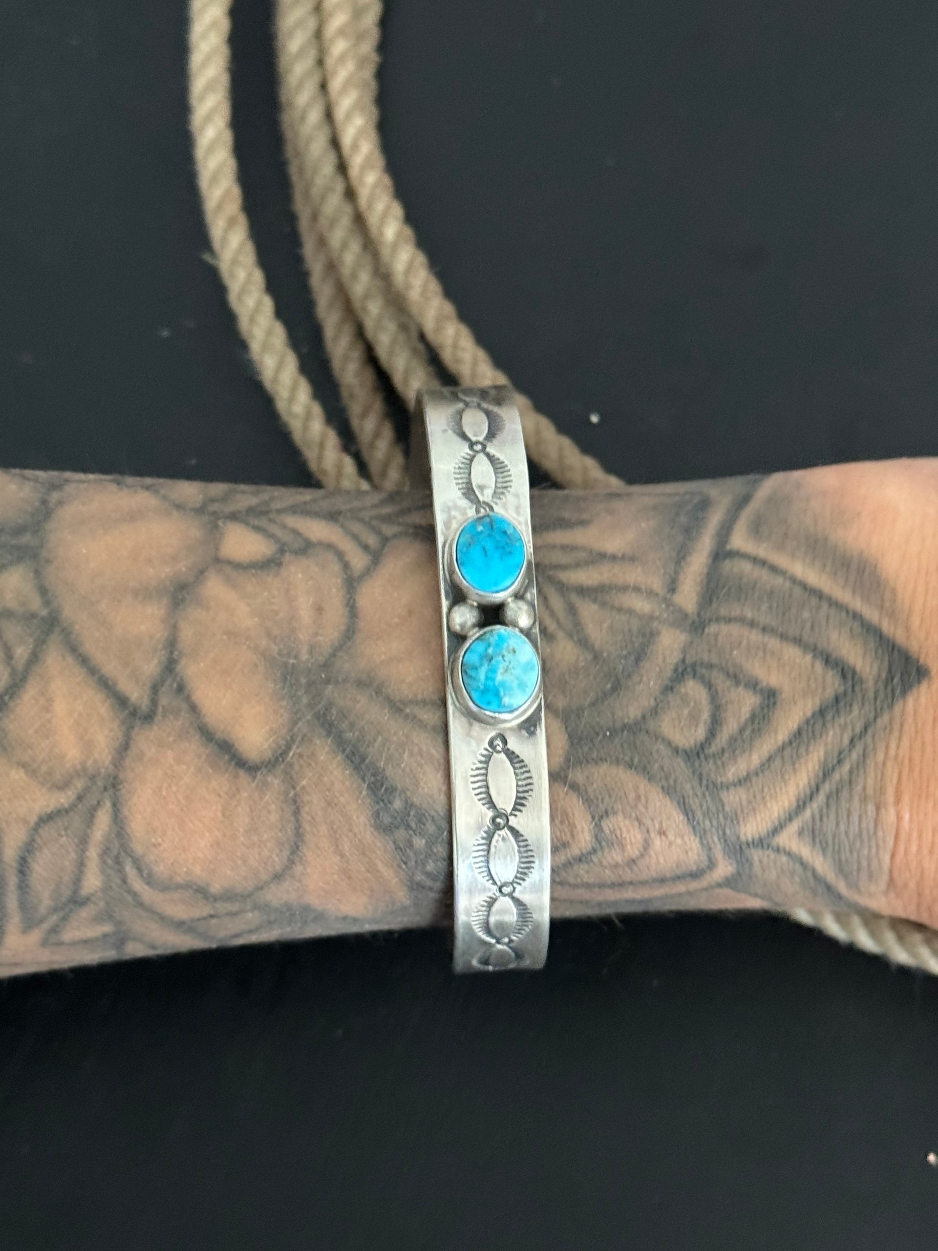 Danny Henio Blue Ridge Turquoise & Sterling Silver Cuff Bracelet