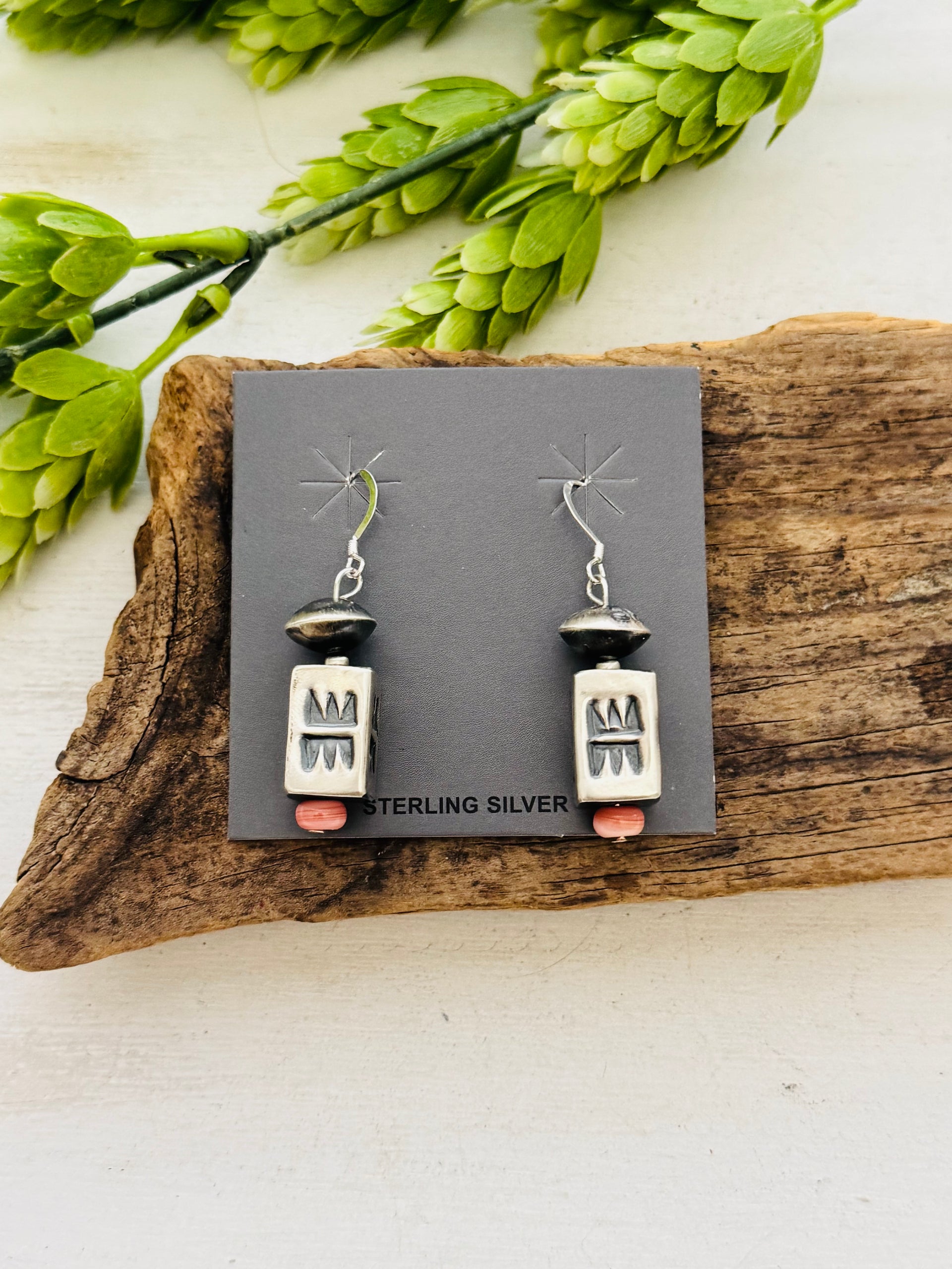 Navajo Handmade Sterling Silver Dangle Earrings