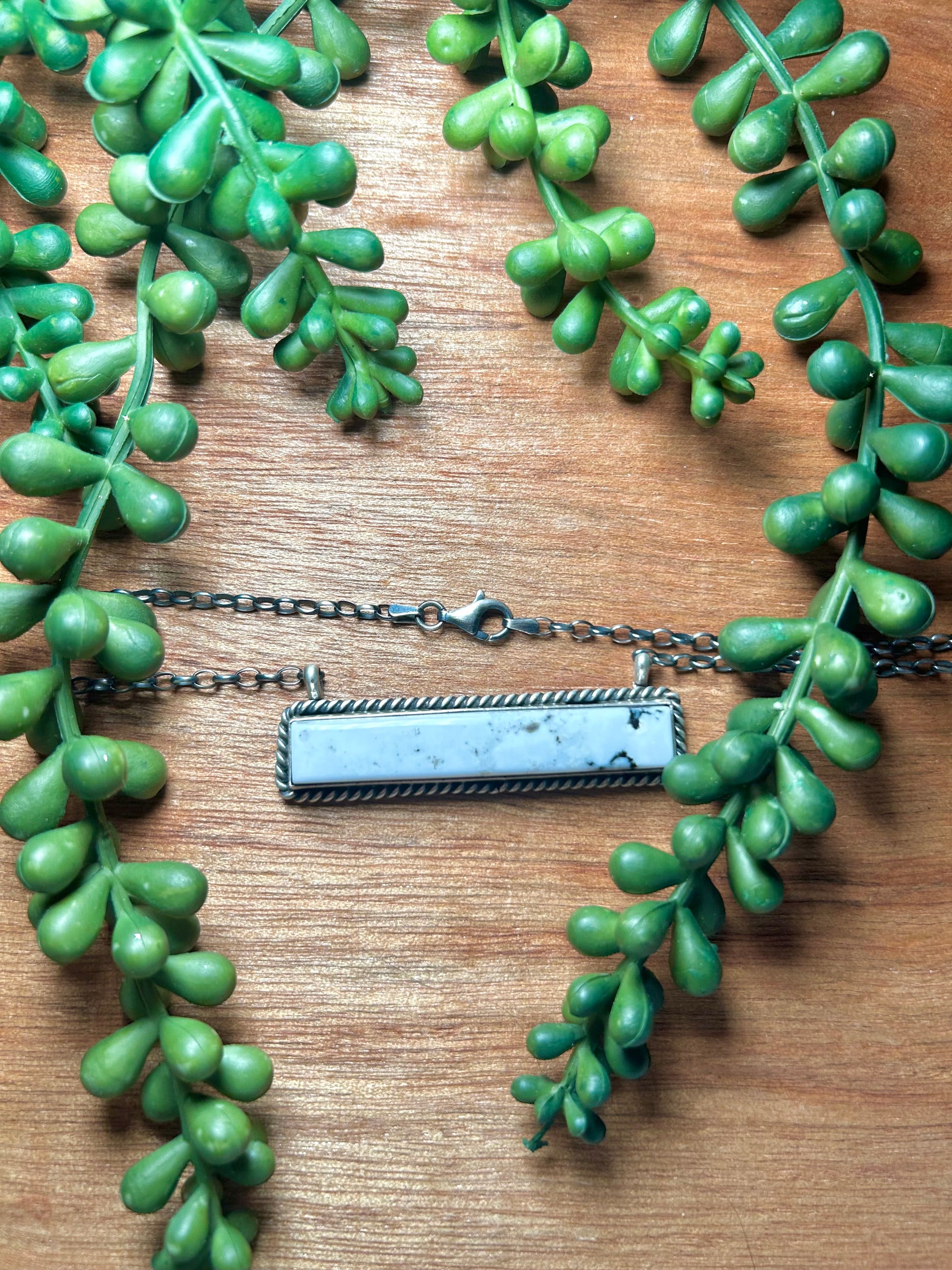 Johnny Dixon White Buffalo & Sterling Silver Necklace