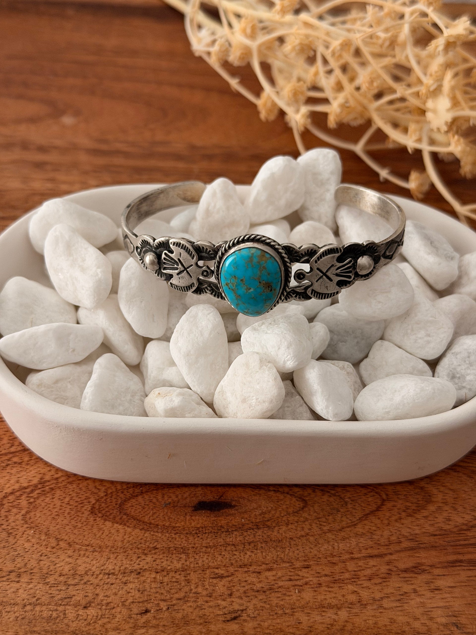 Lorenzo James Kingman Turquoise & Sterling Silver Cuff Bracelet