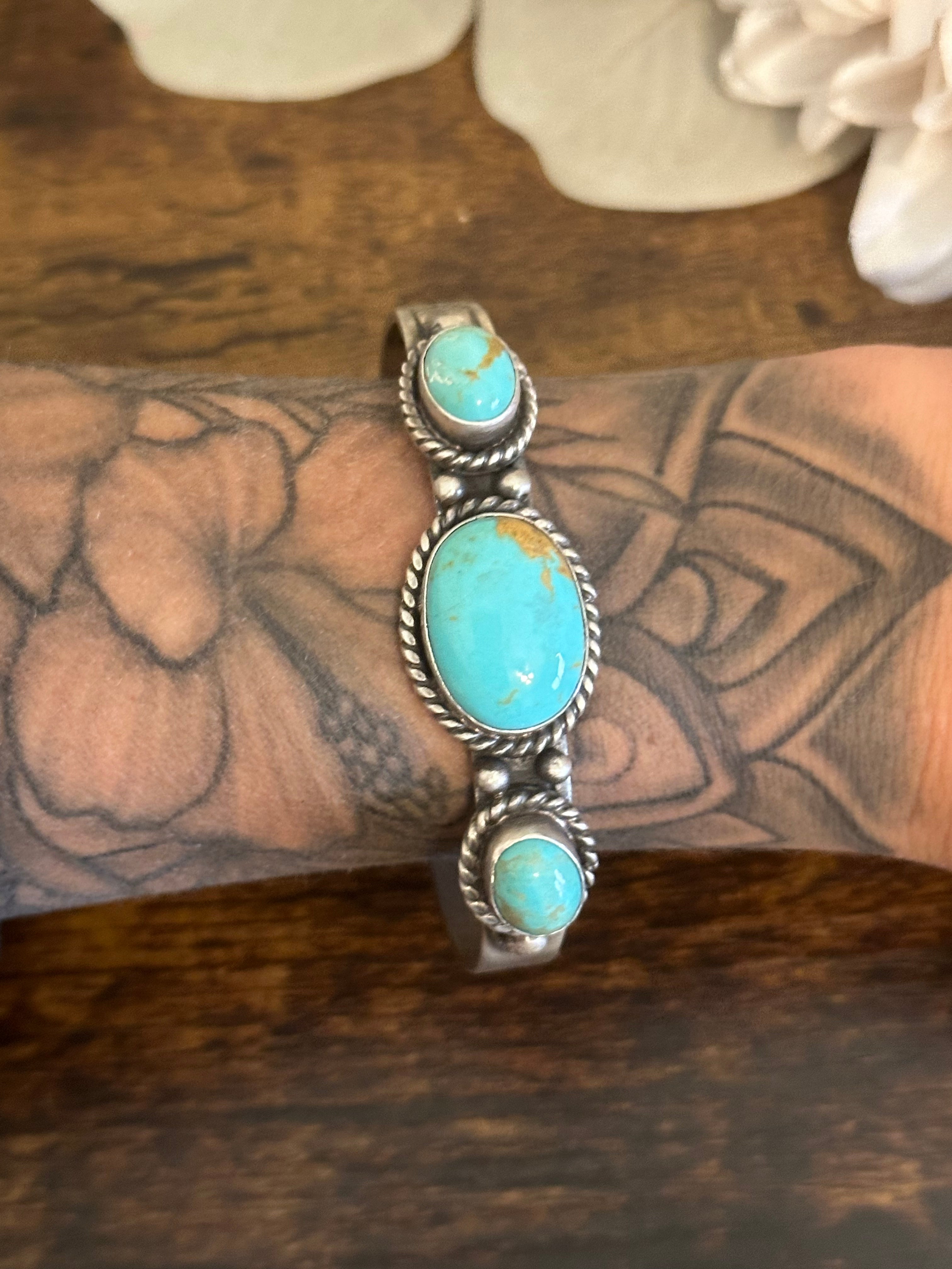 Augustine Largo Kingman Turquoise & Sterling Silver Cuff Bracelet