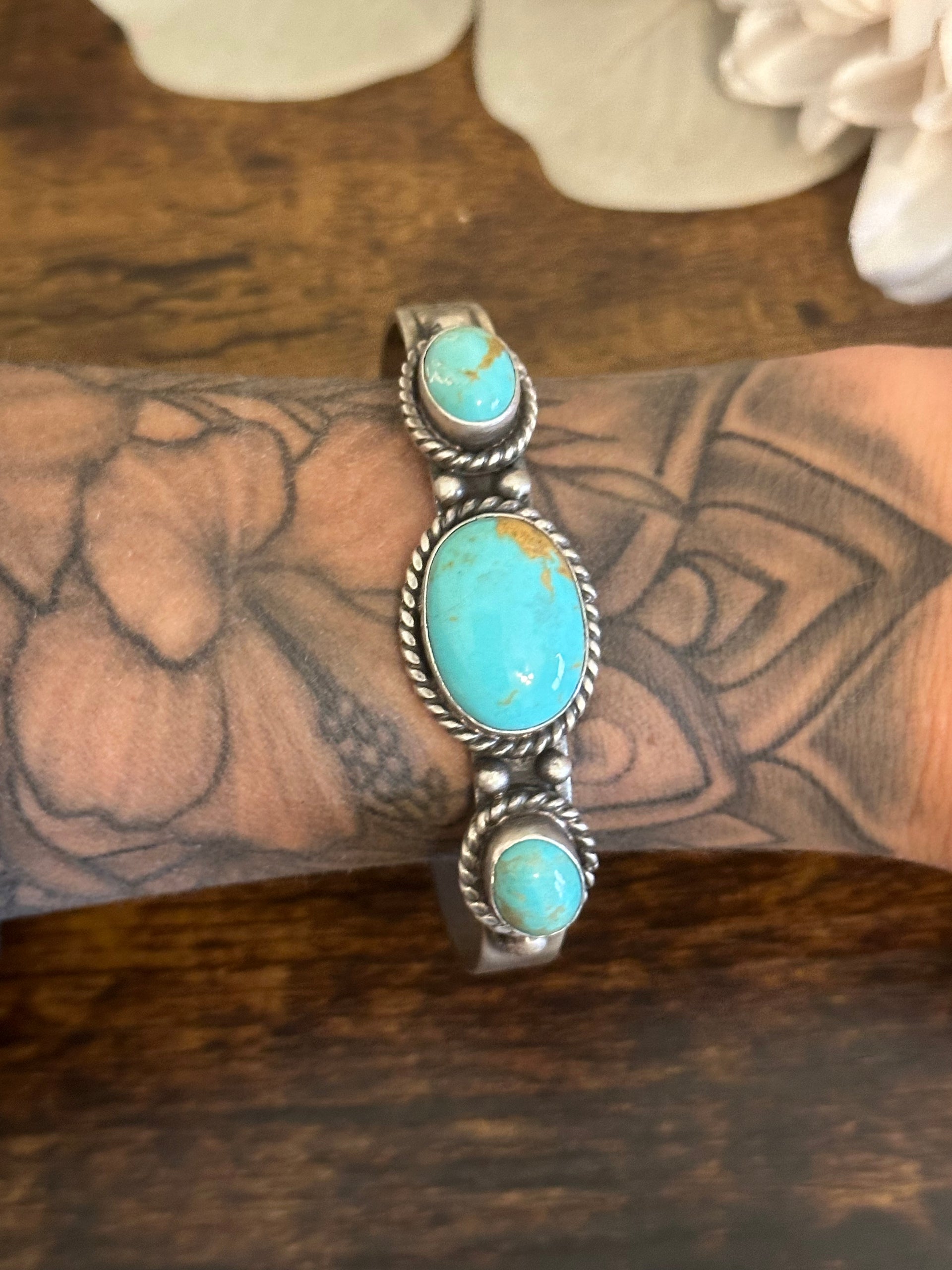 Augustine Largo Kingman Turquoise & Sterling Silver Cuff Bracelet