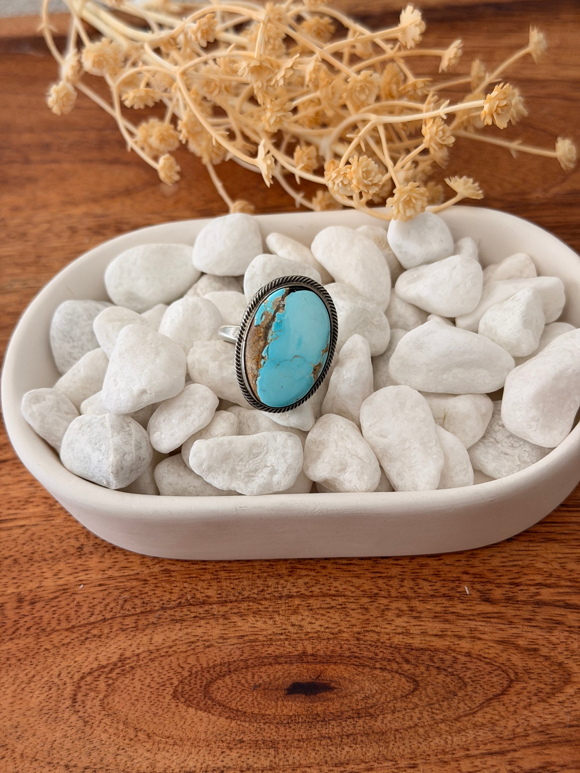 Antionette Martinez Golden Hills Turquoise & Sterling Silver Adjustable Ring