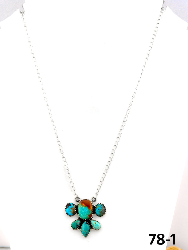 Southwest Made #8 Turquoise & Sterling Silver Necklace