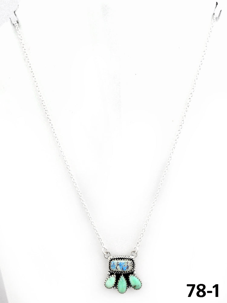 Southwest Made Paloma with Golden Hills Turquoise & Sterling Silver Necklace