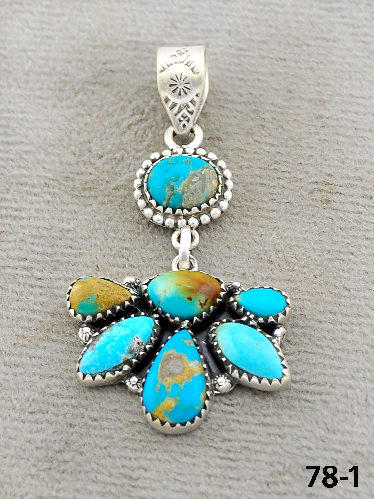 Southwest Made Santa Maria Turquoise & Sterling Silver Pendant