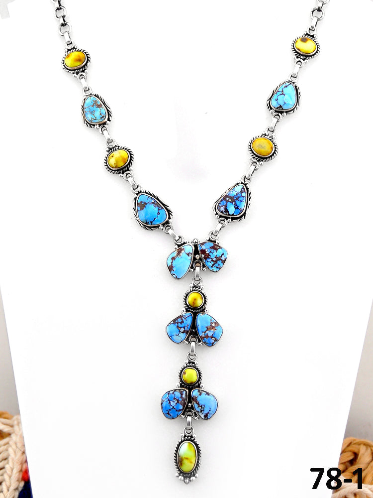 Southwest Handmade Palomino with Golden Hills & Sterling Silver Necklace