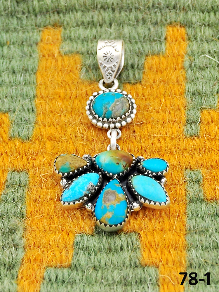 Southwest Made Santa Maria Turquoise & Sterling Silver Pendant