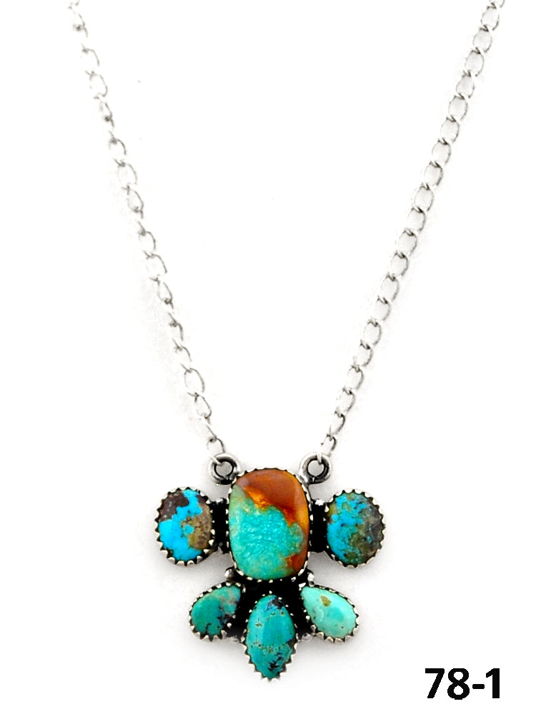 Southwest Made #8 Turquoise & Sterling Silver Necklace