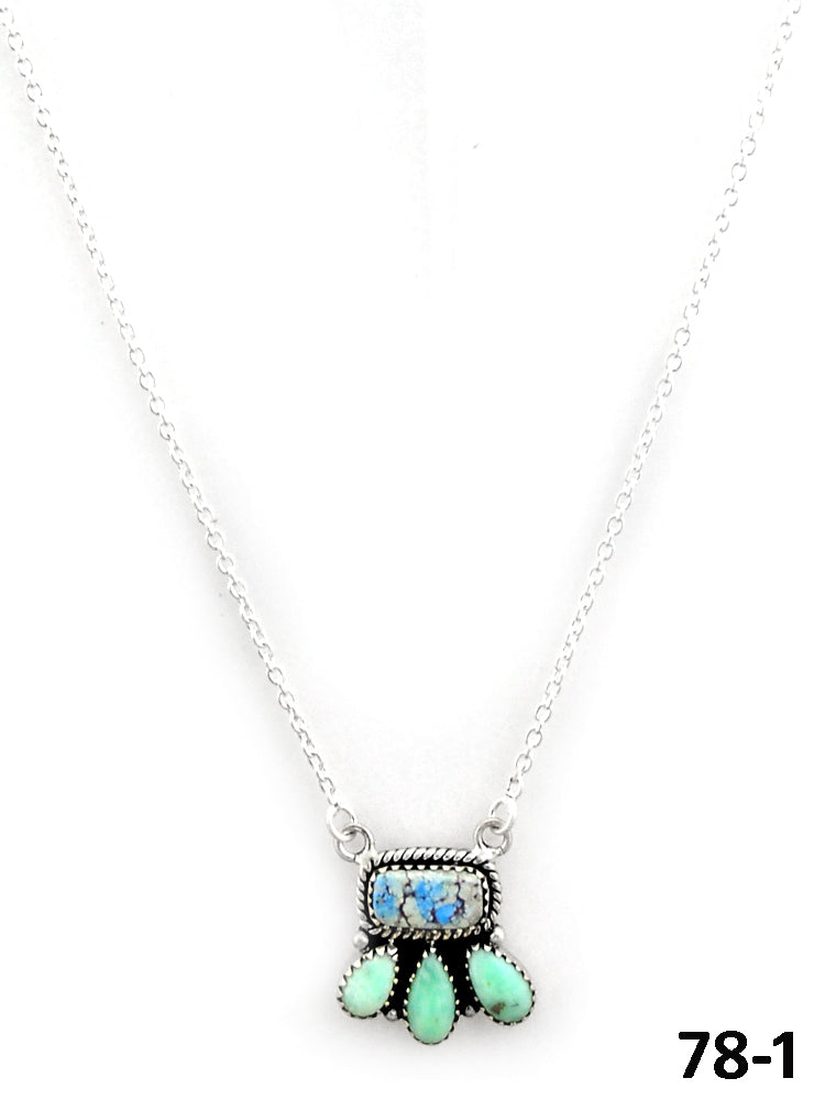 Southwest Made Paloma with Golden Hills Turquoise & Sterling Silver Necklace