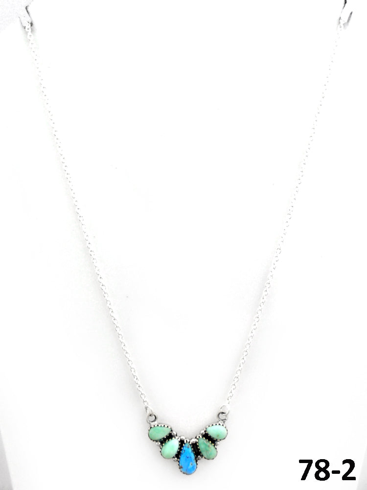 Southwest Made Paloma with Golden Hills Turquoise & Sterling Silver Necklace