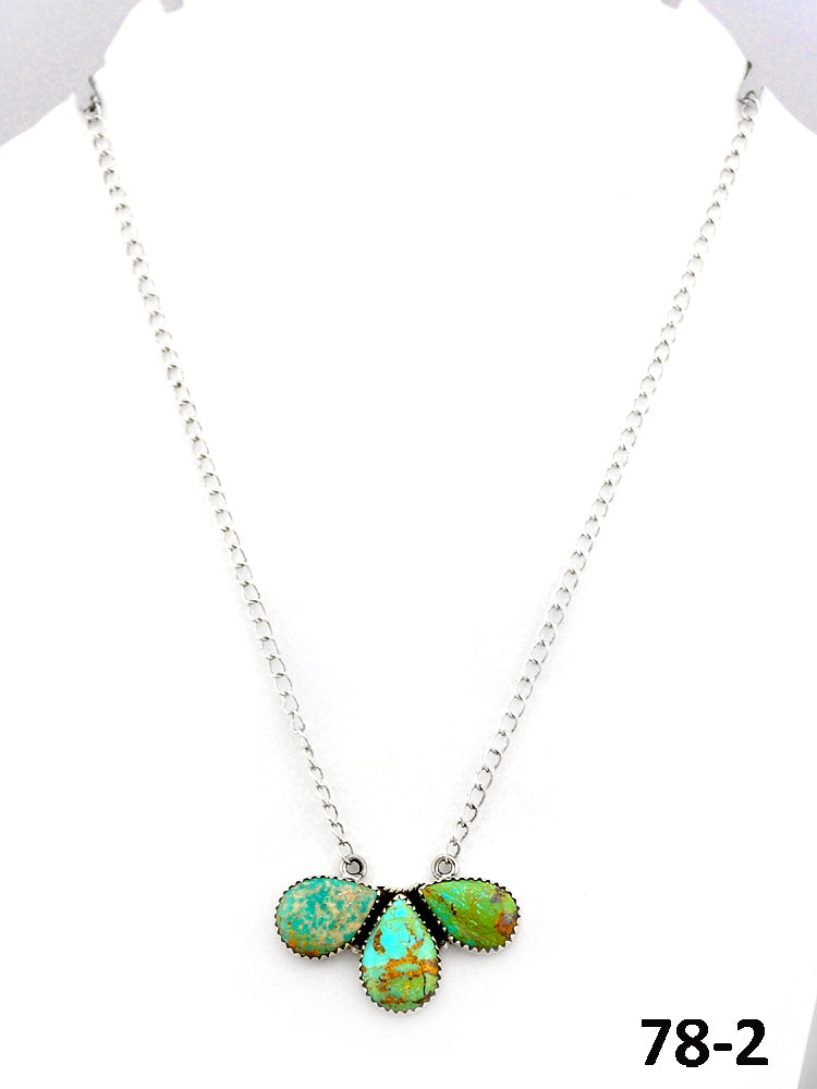 Southwest Made #8 Turquoise & Sterling Silver Necklace