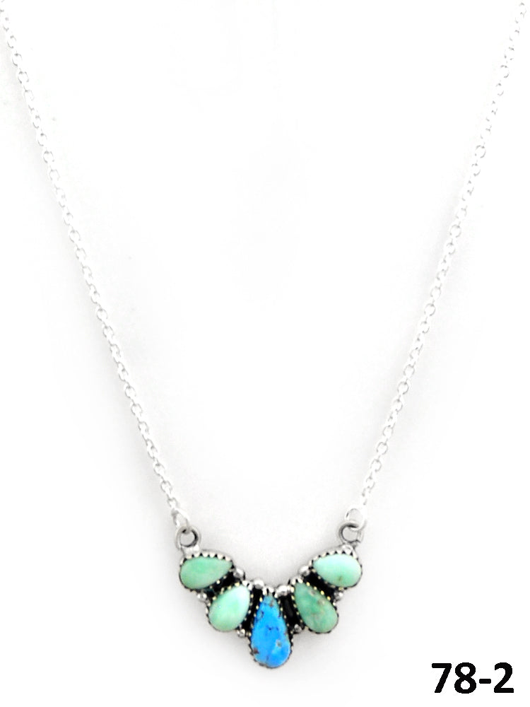 Southwest Made Paloma with Golden Hills Turquoise & Sterling Silver Necklace