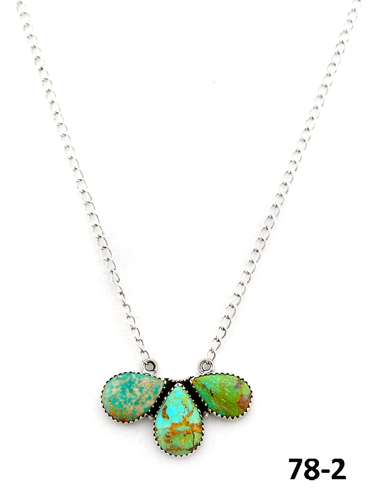Southwest Made #8 Turquoise & Sterling Silver Necklace