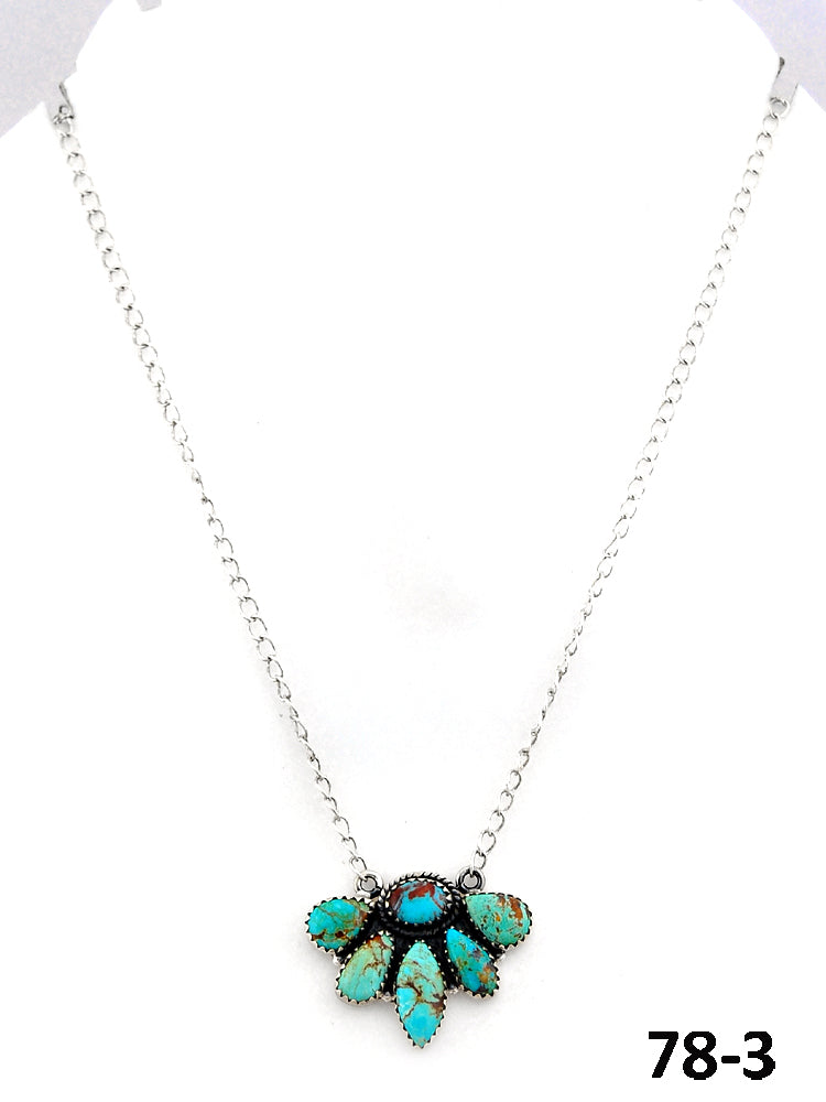 Southwest Made #8 Turquoise & Sterling Silver Necklace