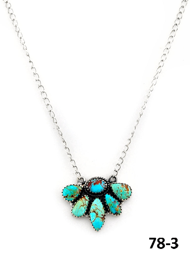 Southwest Made #8 Turquoise & Sterling Silver Necklace