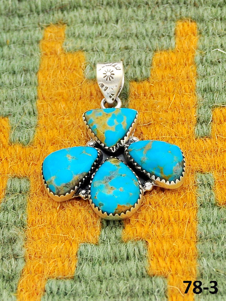 Southwest Made Santa Maria Turquoise & Sterling Silver Pendant