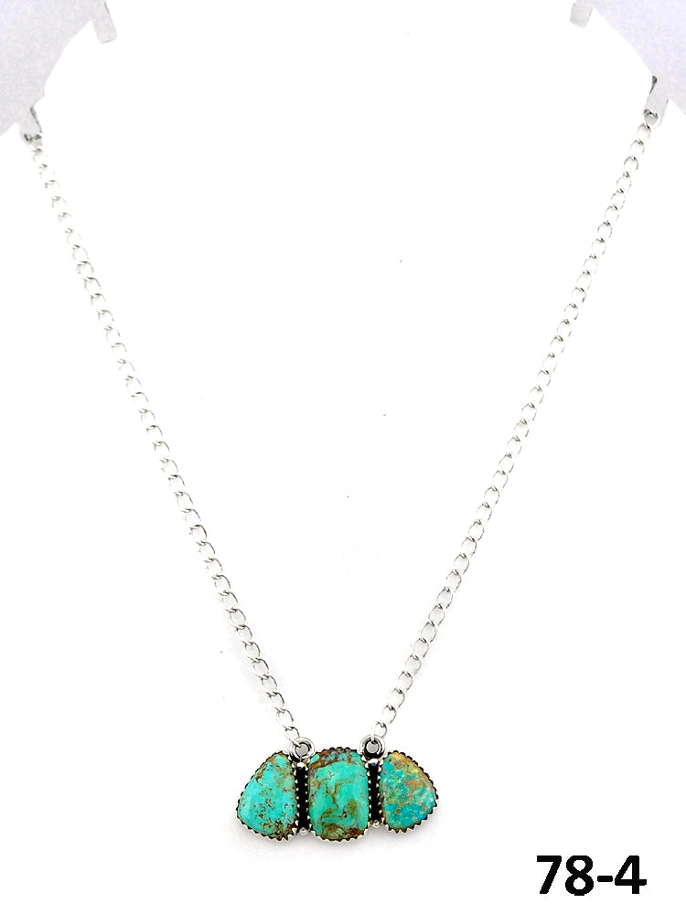 Southwest Made #8 Turquoise & Sterling Silver Necklace