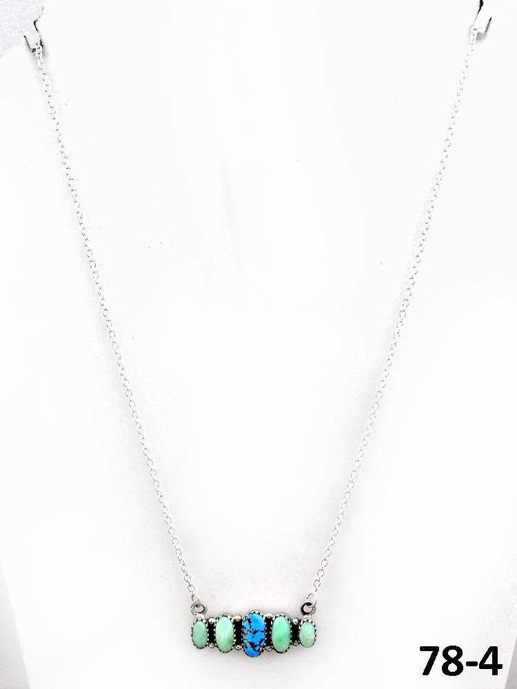 Southwest Made Paloma with Golden Hills Turquoise & Sterling Silver Necklace