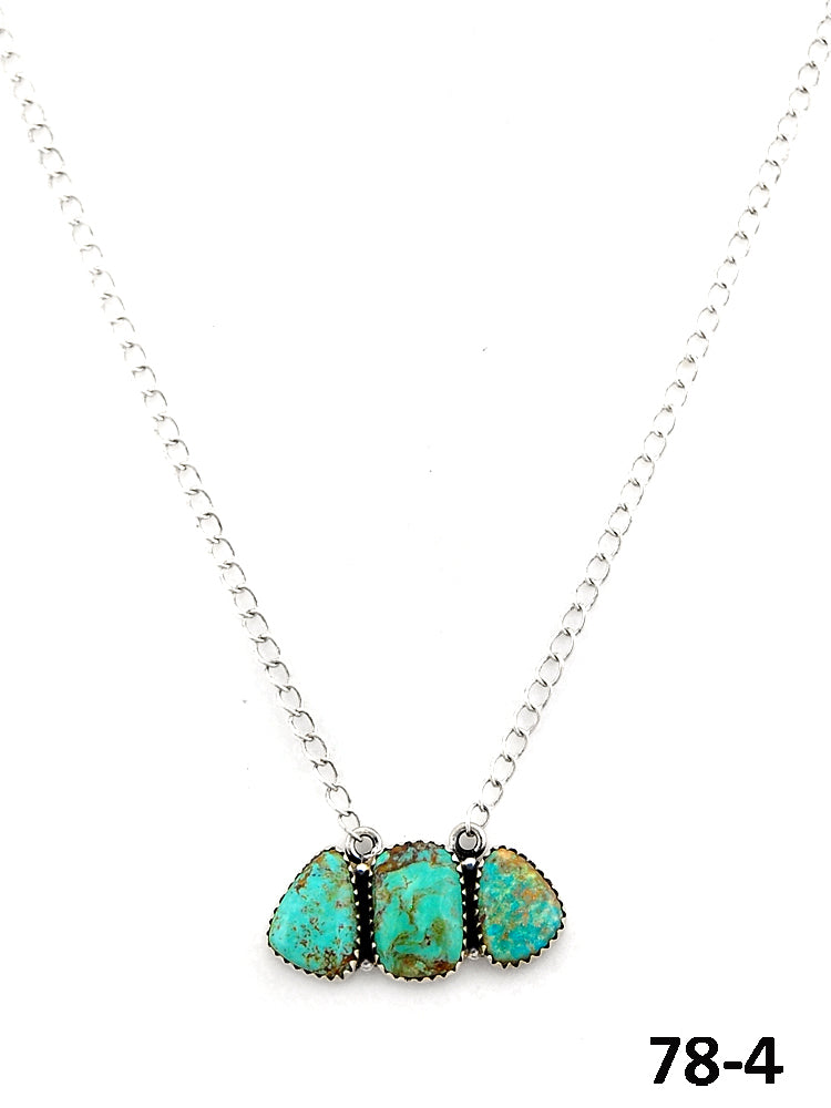 Southwest Made #8 Turquoise & Sterling Silver Necklace