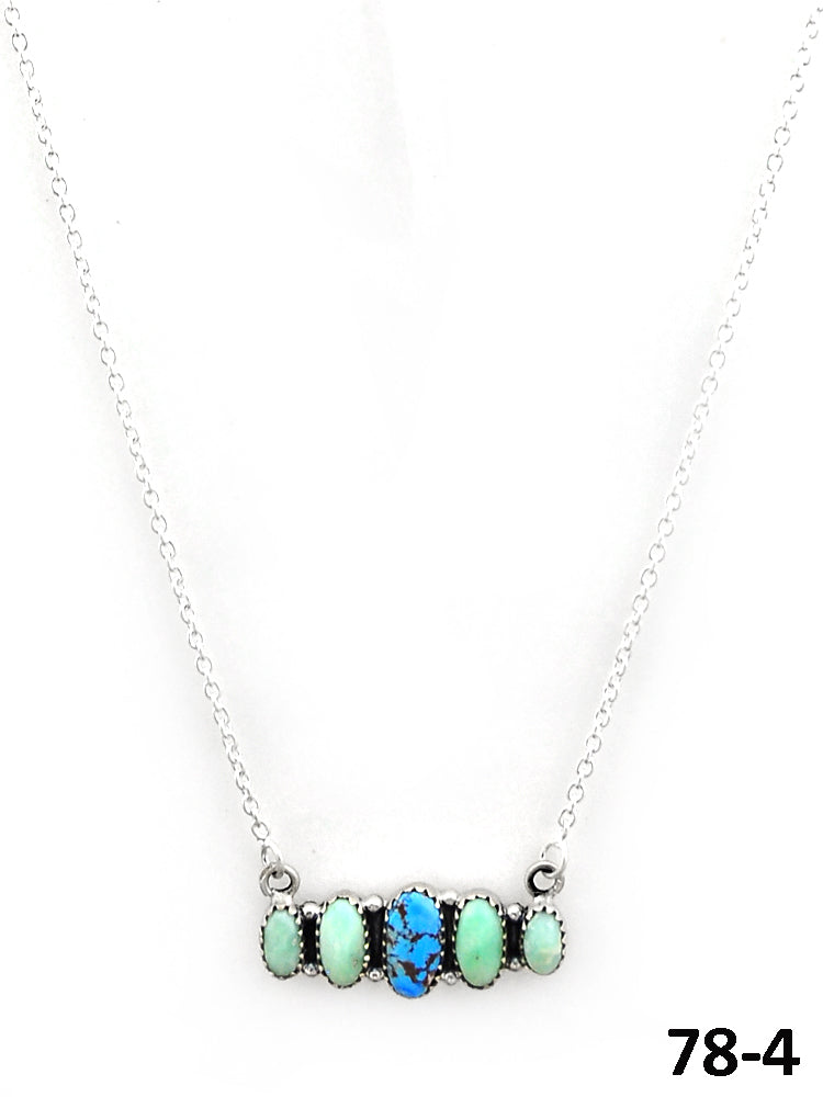 Southwest Made Paloma with Golden Hills Turquoise & Sterling Silver Necklace