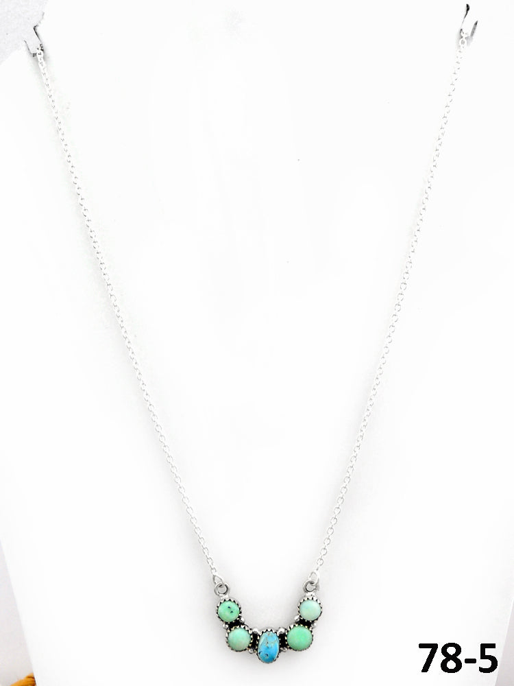 Southwest Made Paloma with Golden Hills Turquoise & Sterling Silver Necklace