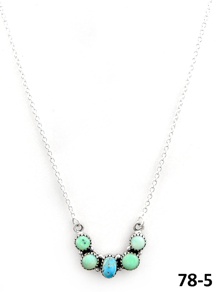 Southwest Made Paloma with Golden Hills Turquoise & Sterling Silver Necklace